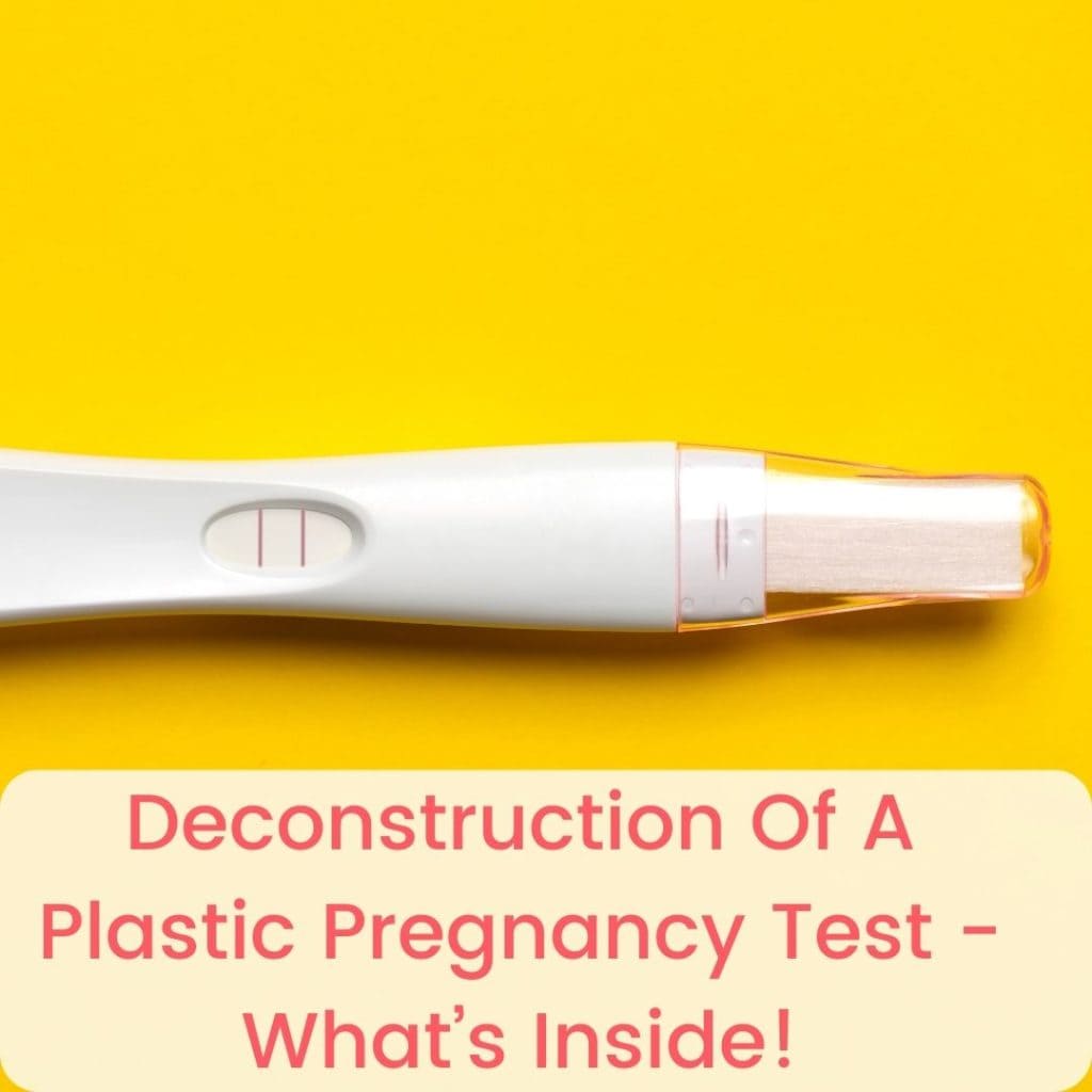 Deconstruction of a plastic pregnancy test - what's inside. Feature image.