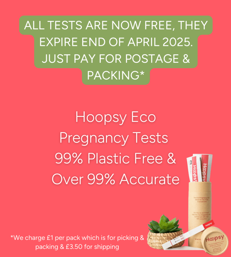 free packs of Hoopsy pregnancy tests just pay for postage & packing