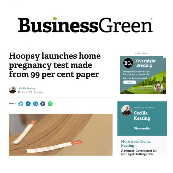 Hoopsy launches home pregnancy test made from 99 per cent paper