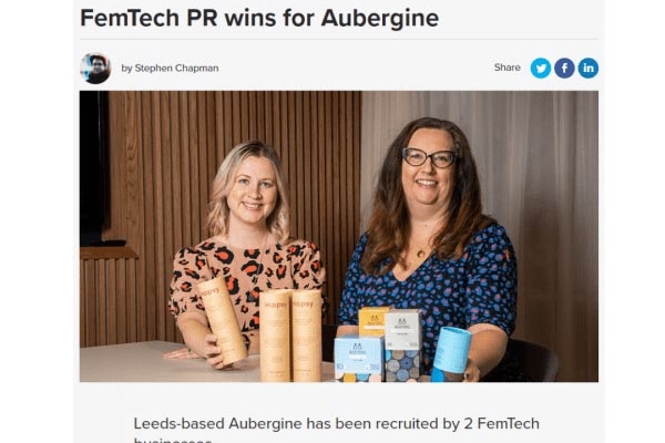 FemTech PR wins for Aubergine