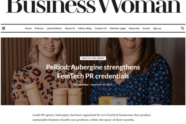 PeRiod: Aubergine strengthens FemTech PR credentials