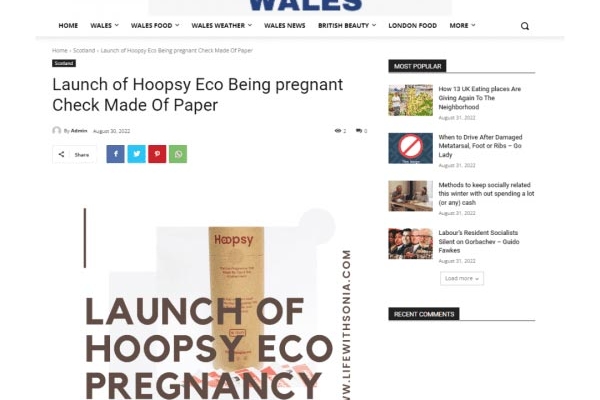 Launch of Hoopsy Eco Being pregnant Check Made Of Paper