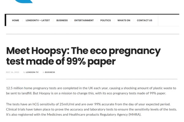 Meet Hoopsy: The eco pregnancy test made of 99% paper