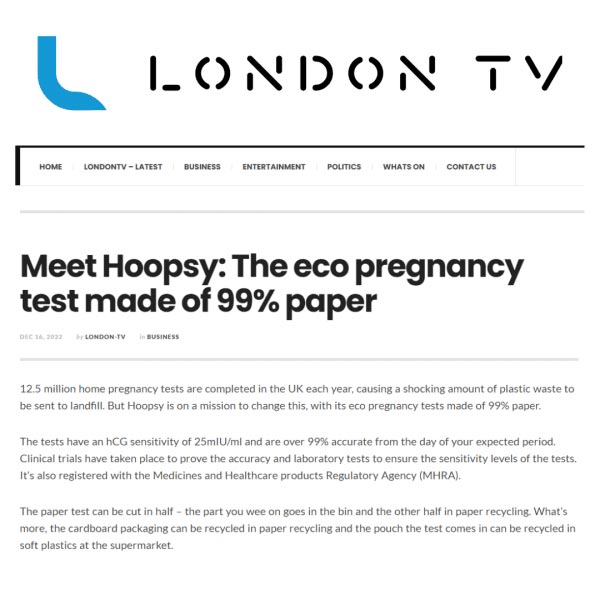 Meet Hoopsy: The eco pregnancy test made of 99% paper