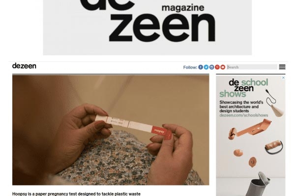 Hoopsy is a paper pregnancy test designed to tackle plastic waste