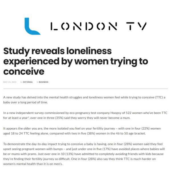 Study reveals loneliness experienced by women trying to conceive