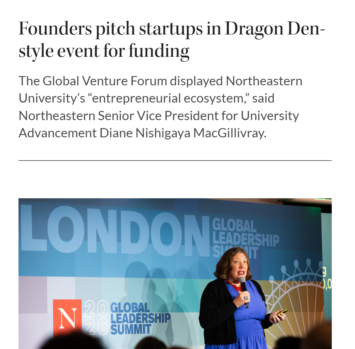 Northeastern Global News pitch competition