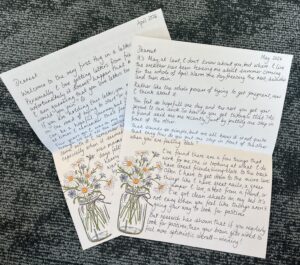 handwritten letter gives an analogue connection