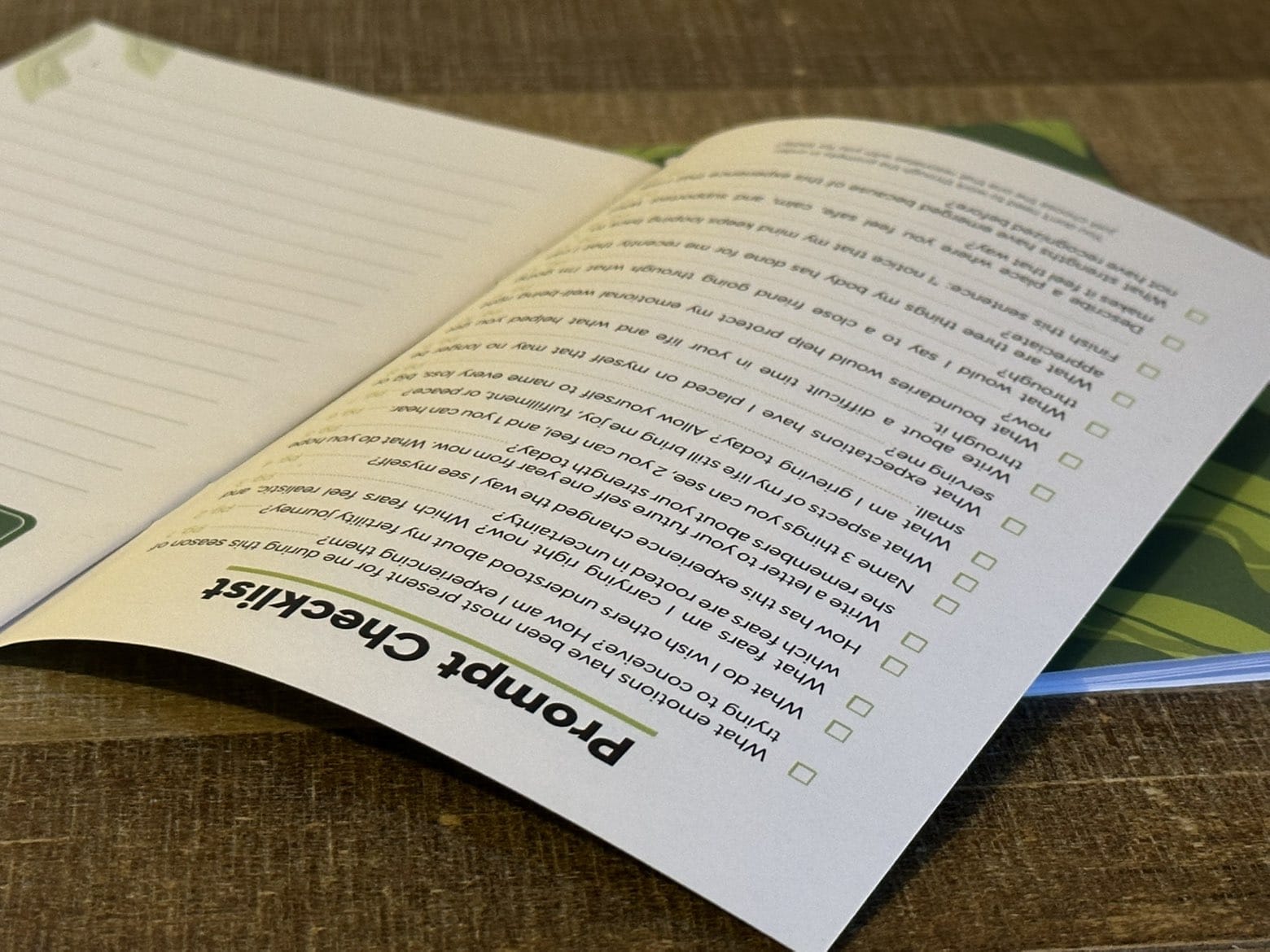 mindful journal prompts checklist