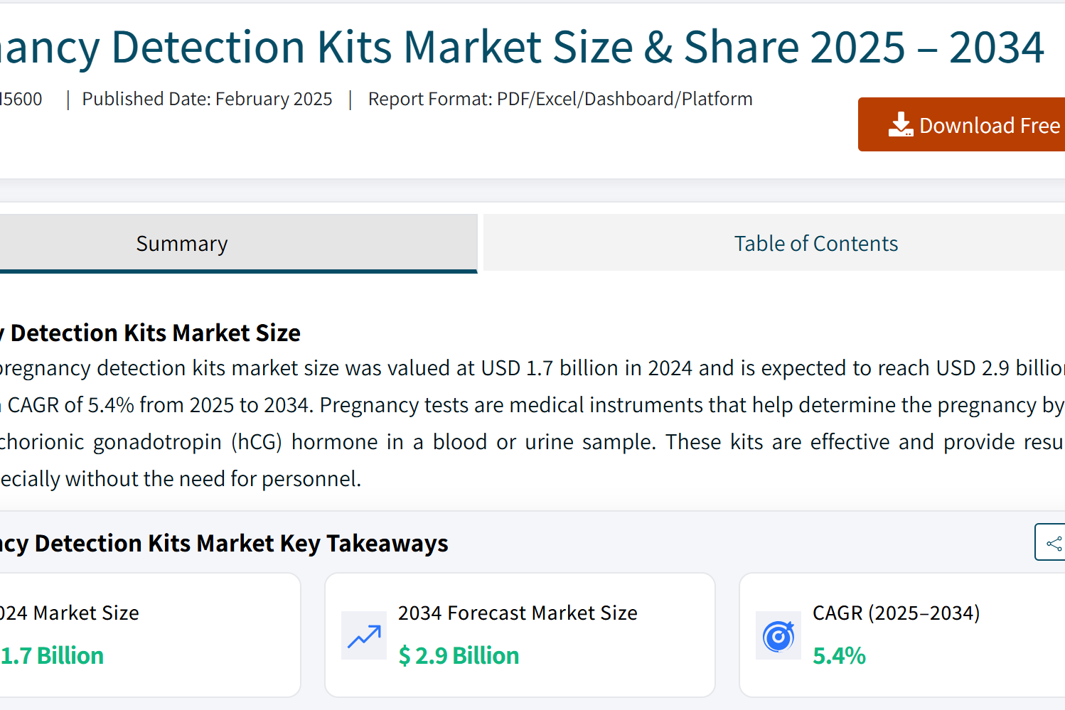 Pregnancy test market analysis