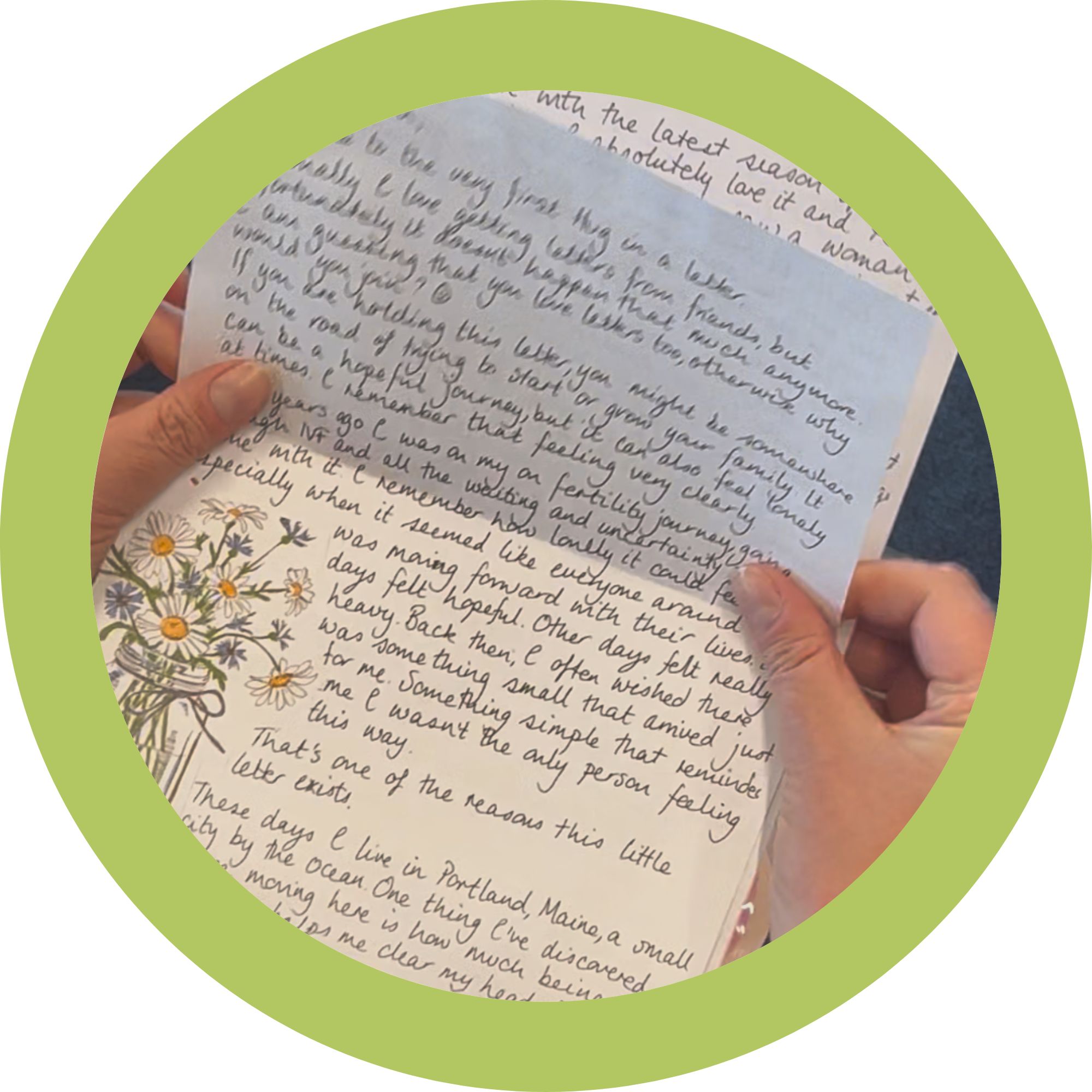 monthly fertility snail mail letter